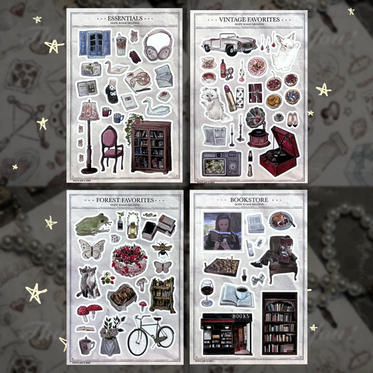 Vintage Things - Sticker Sheet Bundle of 4