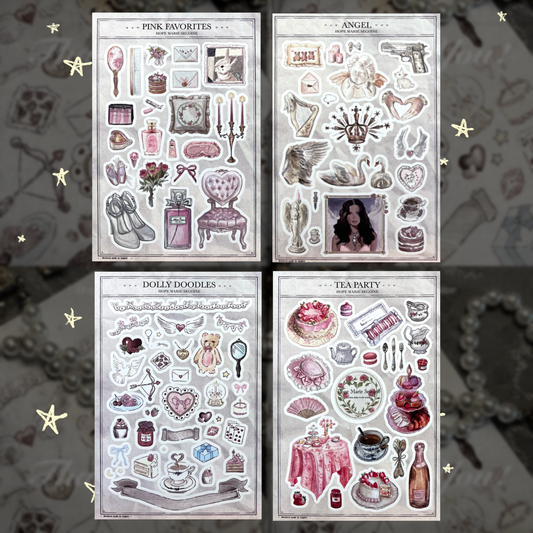 Just Girly Things - Sticker Sheet Bundle of 4