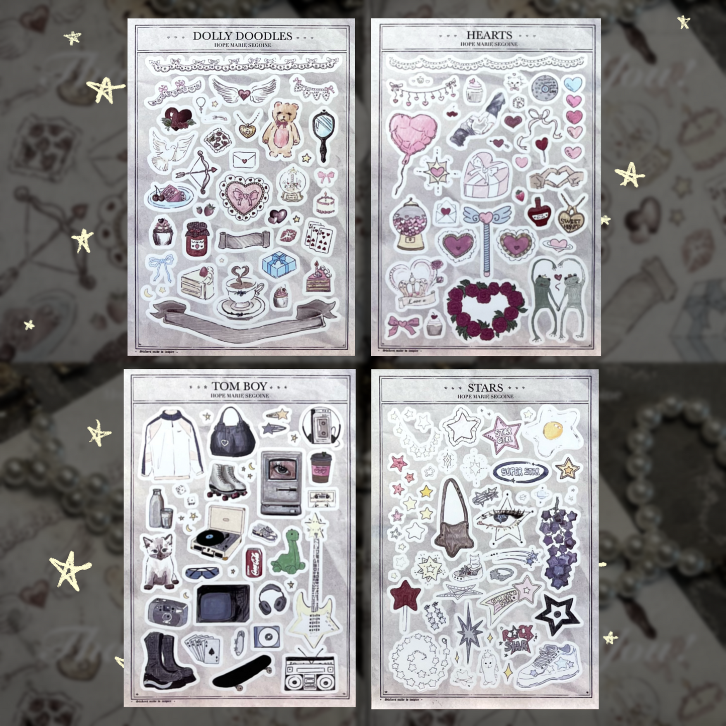 Doodles - Sticker Sheet Bundle of 4