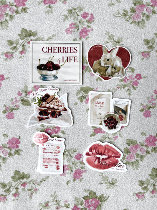 CHERRIES 4 LIFE - Die Cut Sticker Bundle of 6