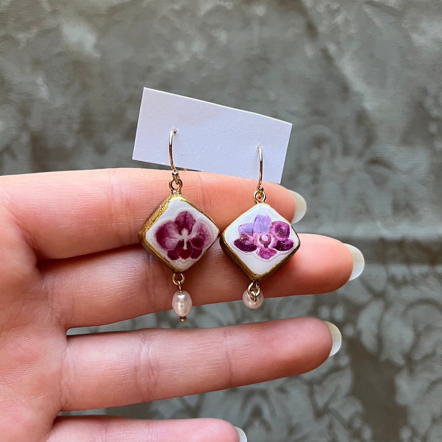 Gold Orchids - Earrings