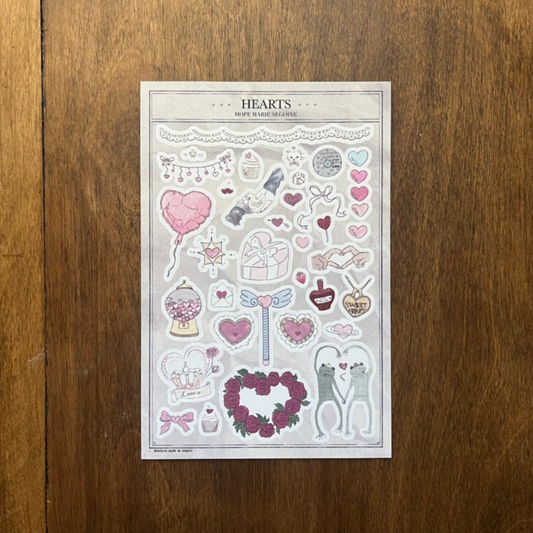 Hearts - Sticker Sheet